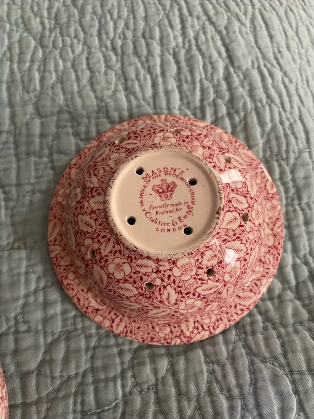 Vintage Mason’s Wedgwood Crabtree & Evelyn Floral Covered Soap Dish
